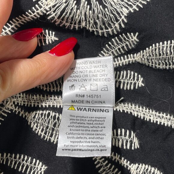 Peach Love California Black Embroidered Cover Up Kimono Sz S/M Hippy Whimsigoth - Picture 11 of 13